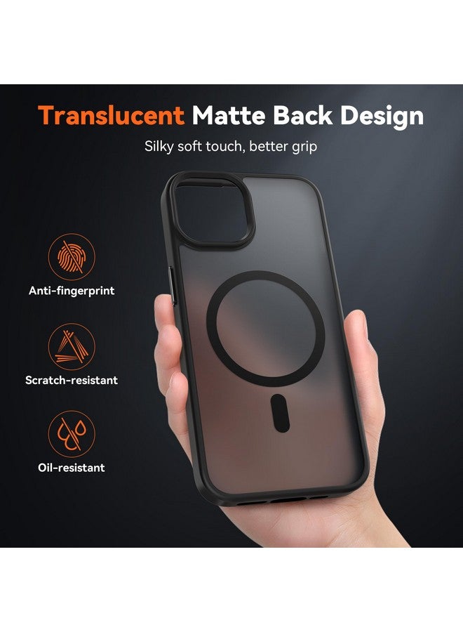 HOOMIL HOOMIL for iPhone 13 Case Compatible with Magsafe, 10FT Drop Resistant, Magnetic Translucent Matte Back, Shockproof Phone Cover - Black  - Image 5