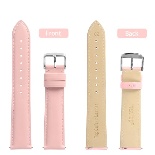 TStrap Leather Watch Bands for Moonswatch - Pink Watch Strap Compatible with Omega x Swatch Moonwatch - 20mm Quick Release Watch Band Replacement for Moonswatch Speedmaster - Image 2