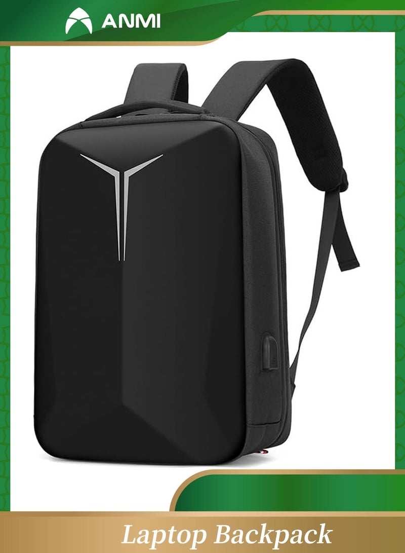 Anmi 15.6 inch Travel Laptop Backpack for Men with USb Charging Port, Laptop Backpack Gifts for Business, Black  - Image 1