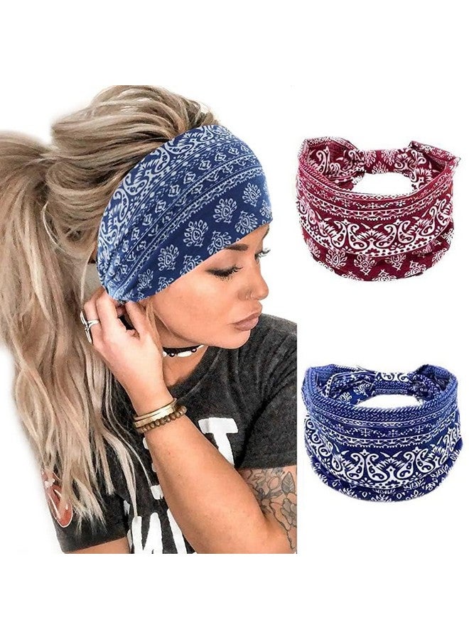 Stavae Boho Headbands Wide Knot Hair Band Elastic Turban Head Band Stretch Leopard Twist Head Wraps Cloth Yoga Sweartband Fashion Hair Accessories for Women and Girls - Image 1