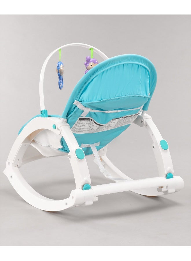 PlayNation Play Nation Portable Baby Rocker With Music, 2-in-1 Design, Adjustable Reclining Seat, Removable Feeding Tray, 0 Month+, 65 x 50 x 62 cm - Blue - Image 5