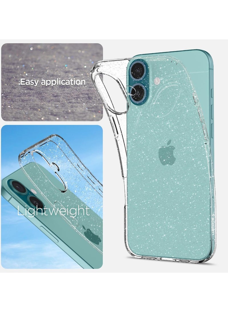 Spigen Liquid Crystal Glitter for iPhone 16 Case Cover (2024) - Crystal Quartz  - Image 3