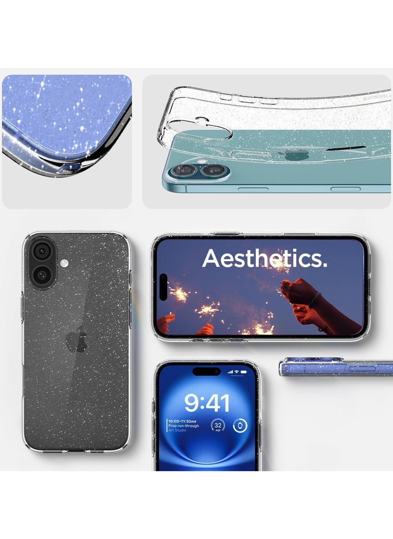Spigen Liquid Crystal Glitter for iPhone 16 Case Cover (2024) - Crystal Quartz  - Image 4