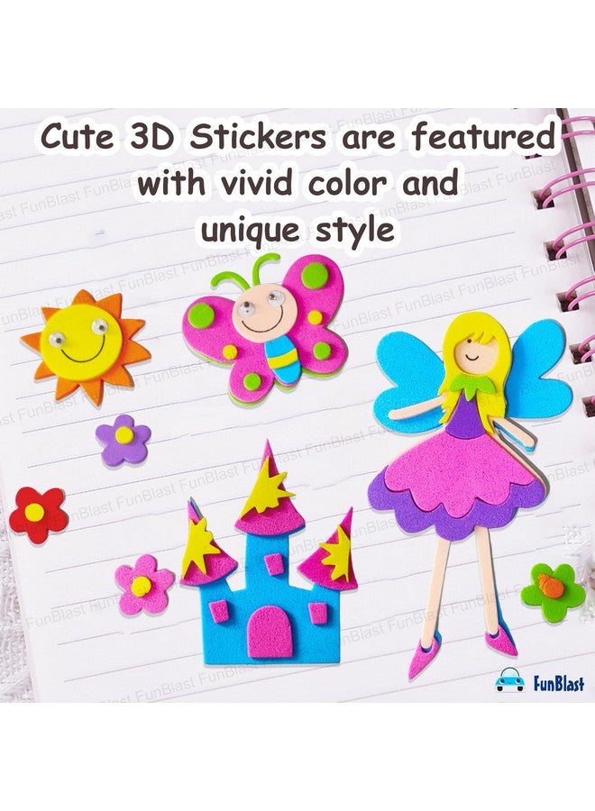 FunBlast Foam Stickers - 3D Self Adhesive Puffy Stickers for Kids, Cartoon Theme Stickers for Art and Craft Work, Scrap Booking, Decoration, Project Work for Kids - Multicolor - Image 2