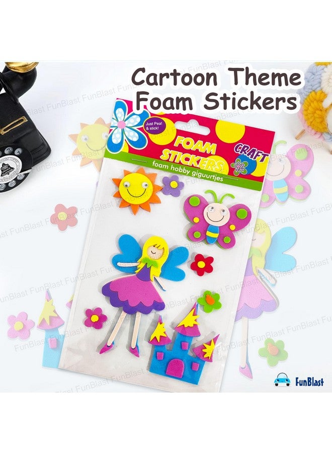 FunBlast Foam Stickers - 3D Self Adhesive Puffy Stickers for Kids, Cartoon Theme Stickers for Art and Craft Work, Scrap Booking, Decoration, Project Work for Kids - Multicolor - Image 4