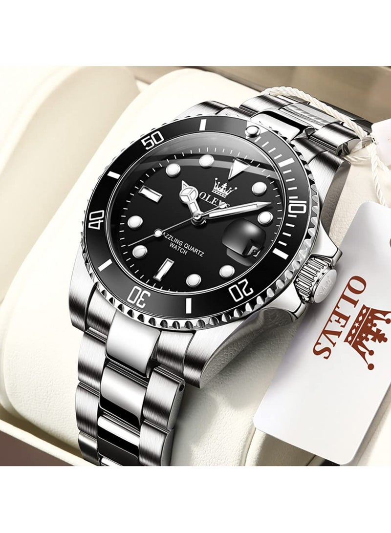 أوليفز ساعات يد OLEVS كلاسيكية ذات وجه كبير، ساعات عمل رجالية رسمية مع ساعة يد مضيئة للرجال من الفولاذ المقاوم للصدأ - Image 2