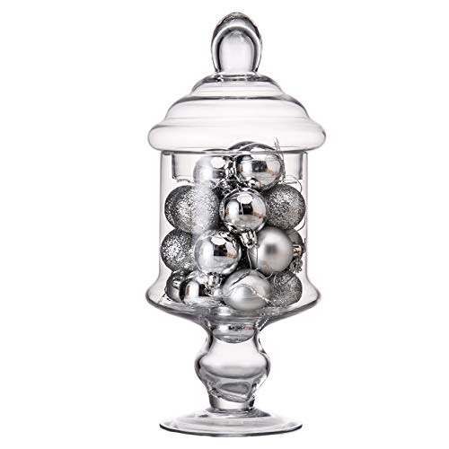 Diamond Star Clear Glass Apothecary Jar Decorative Candy Buffet Jars Elegant Glass Storage Containers (Height: 12" Body: 6") - Image 4
