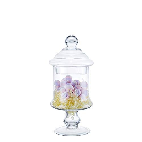 Diamond Star Clear Glass Apothecary Jar Decorative Candy Buffet Jars Elegant Glass Storage Containers (Height: 12" Body: 6") - Image 1