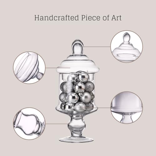 Diamond Star Clear Glass Apothecary Jar Decorative Candy Buffet Jars Elegant Glass Storage Containers (Height: 12" Body: 6") - Image 5