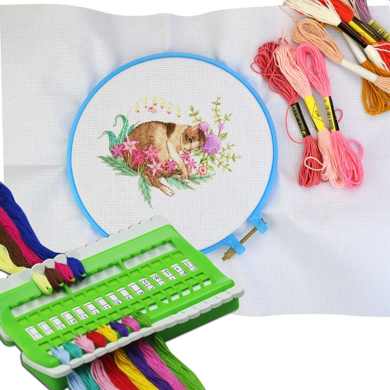 D&D Floss Organizer Embroidery Kit Cross Stitch Tool, 30 Positions Thread Organizers, Plastic & Foam, Green - Image 5