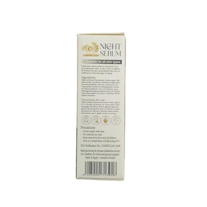 Cabarossa Night Serum – Moisturizing & Brightening Face Serum with Retinol, Niacinamide, Hyaluronic Acid, Licorice & Vitamin C & E – Reduces Dark Spots, Wrinkles & Fine Lines – 30ml - Image 3