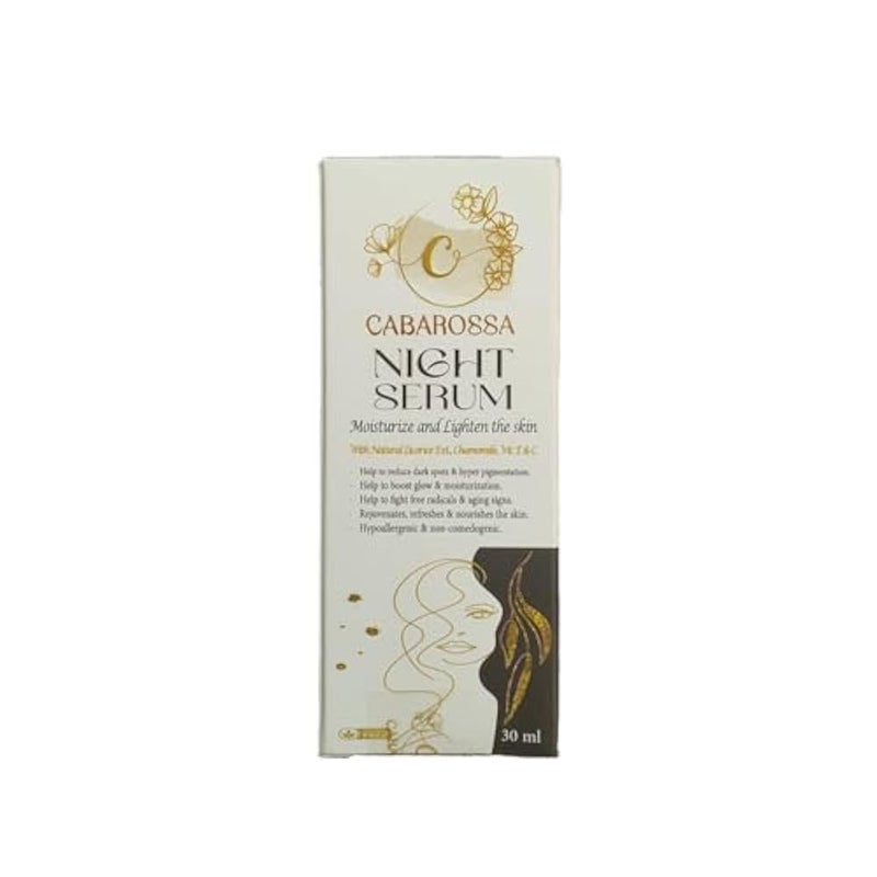 Cabarossa Night Serum – Moisturizing & Brightening Face Serum with Retinol, Niacinamide, Hyaluronic Acid, Licorice & Vitamin C & E – Reduces Dark Spots, Wrinkles & Fine Lines – 30ml - Image 2