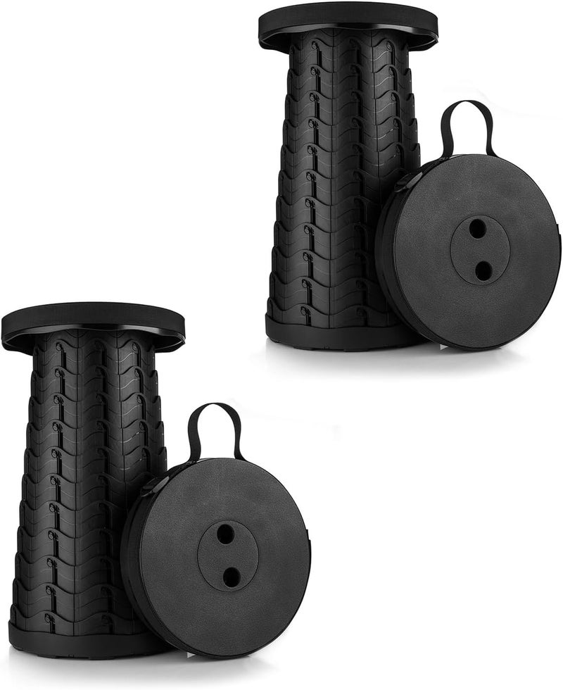Boreeman 2-Pack Collapsible Stool, Load Capacity 400lbs, Lightweight Yet Sturdy, Upgraded Portable Stool for Camping Fishing Hiking BBQ - Image 1