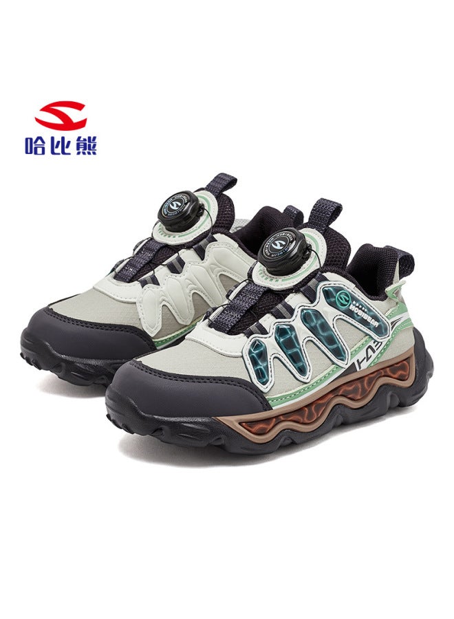 Habib Bear Leather Boy's Sneaker Leather Spring And Autumn Low-top Shoes Spin Buckle Girls Shoes A Generation Of Hair