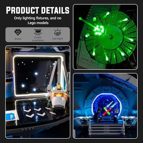 Nitemode Light Kit Compatible with Lego 75419 Death Star Upgraded Remote Control 18 Light Effect Sequence Design Lighting Accessories No Model - Image 5