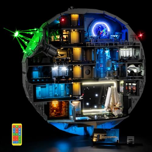 Nitemode Light Kit Compatible with Lego 75419 Death Star Upgraded Remote Control 18 Light Effect Sequence Design Lighting Accessories No Model - Image 1