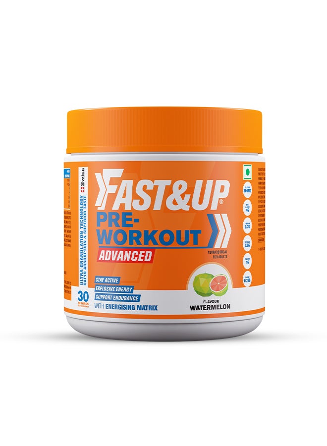 FAST&UP مكمل ما قبل التمرين - 200 ملغ كافيين، أرجينين، تورين، 30 حصة، نكهة بطيخ - Image 1