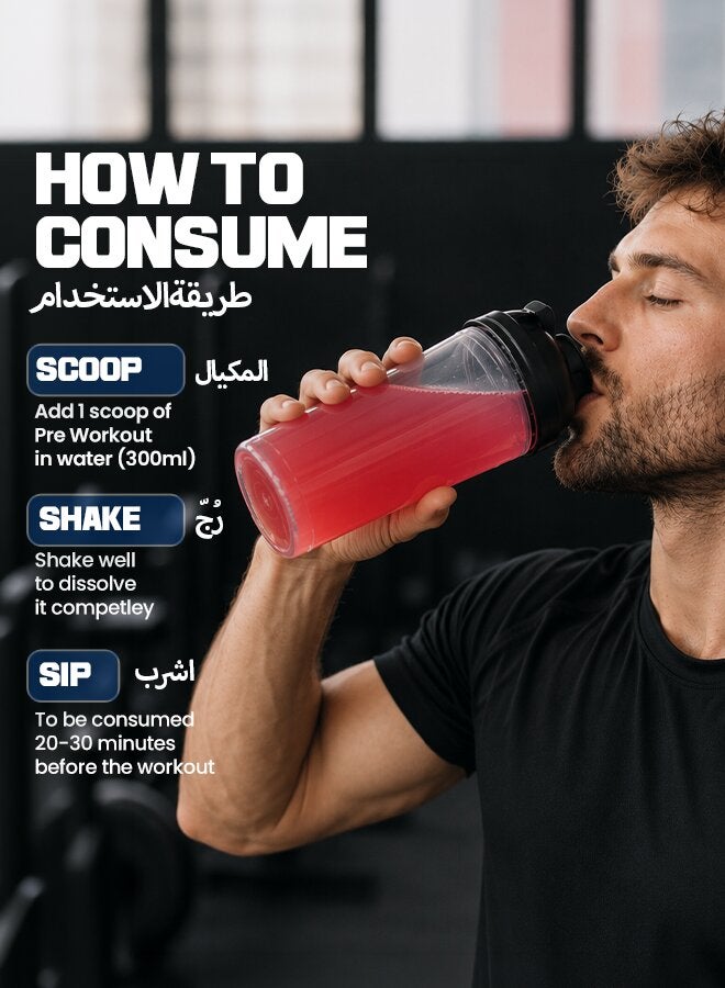 FAST&UP مكمل ما قبل التمرين - 200 ملغ كافيين، أرجينين، تورين، 30 حصة، نكهة بطيخ - Image 3