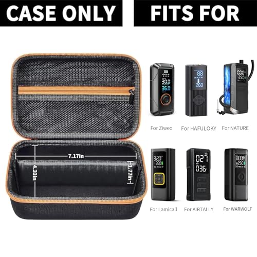 Boobowl Case Compatible with Modarifor AIRTALLYfor NATURE HEROfor Lamicall Tire Inflator Portable Air Compressor Car Air Pump Storage Holder for Air Tube Accessories Box Only Black - Image 3
