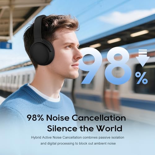 Srhythm NiceComfort 35 (2nd Gen) Hybrid Noise Cancelling Headphones,Wireless Bluetooth 6.0, 5Microphones with ENC,Transparency,Spatial Audio,140H Playtime,Low Latency,Custom EQ via App Black - Image 2