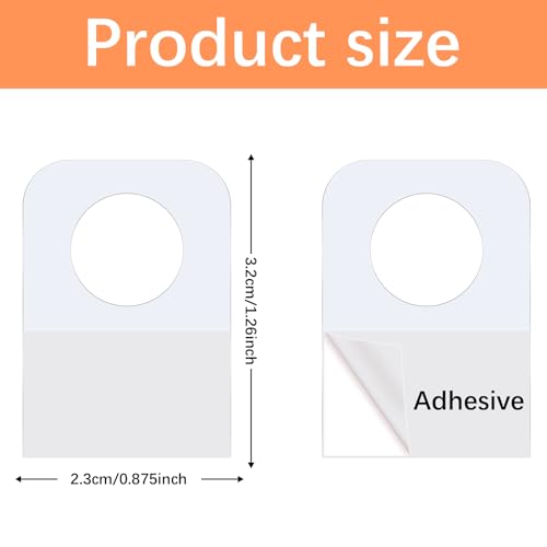 lipetol 600Pcs Hang Tabs Self Adhesive Hanging Tabs 1.3×0.9 Inch, Clear Plastic Hang Tags Round Hole Sticky Hanging Tab for Retail Small Sale Items and Handicrafts Jewelry Display Tags - Image 2