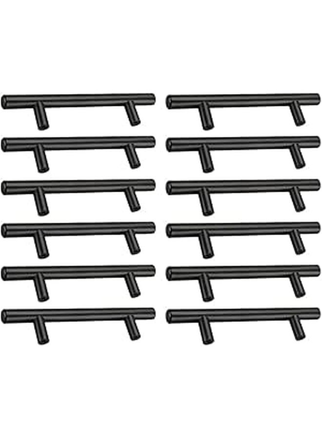 Black Stainless Steel Cabinet Pull Handles 12pcs 10x76x127mm for Kitchen Wardrobe Drawer Furniture Hardware - Image 1