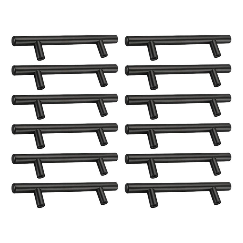 Black Stainless Steel Cabinet Pull Handles 12pcs 10x76x127mm for Kitchen Wardrobe Drawer Furniture Hardware - Image 2
