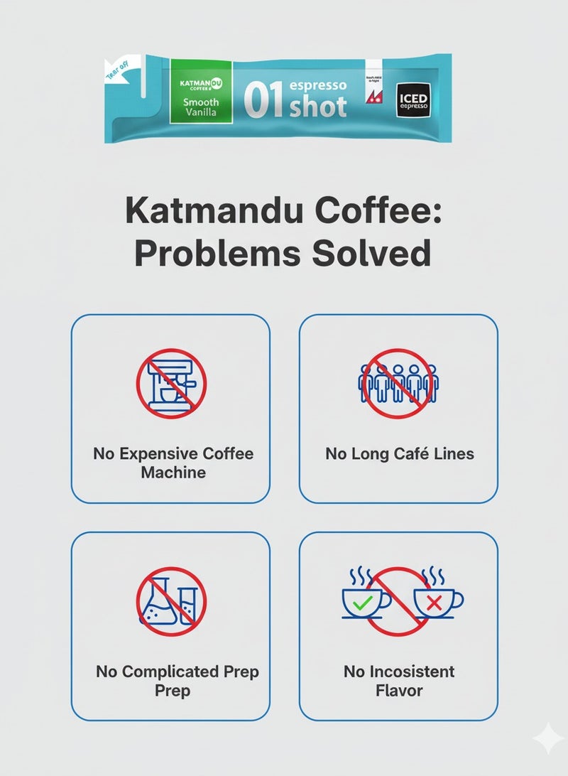 Iced Espresso أكياس إسبريسو مثلج – فانيليا ناعمة – قهوة 100% أرابيكا – جاهزة للشرب – 40 مل - Image 4