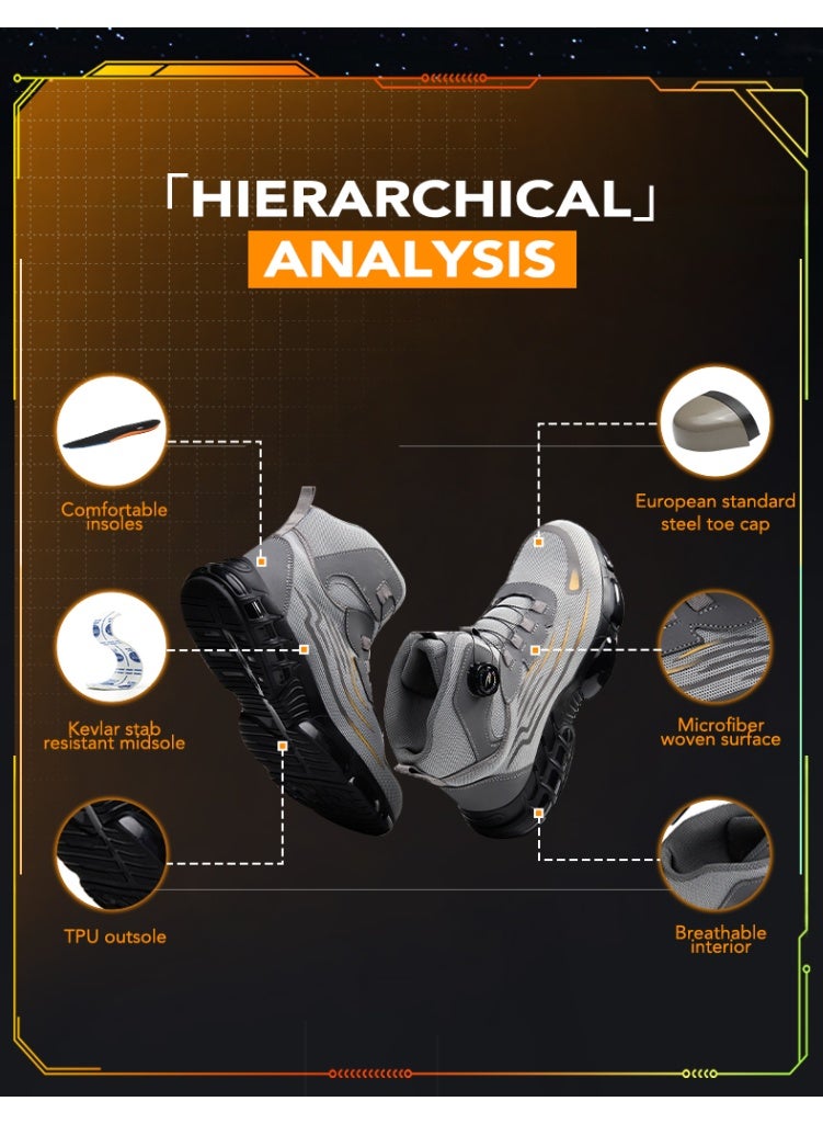 Steel Toe Shoes for Men Lightweight Safety Shoes Comfortable Puncture Proof Slip On Indestructible Work Shoes and Fashion Sneakers. - Image 4