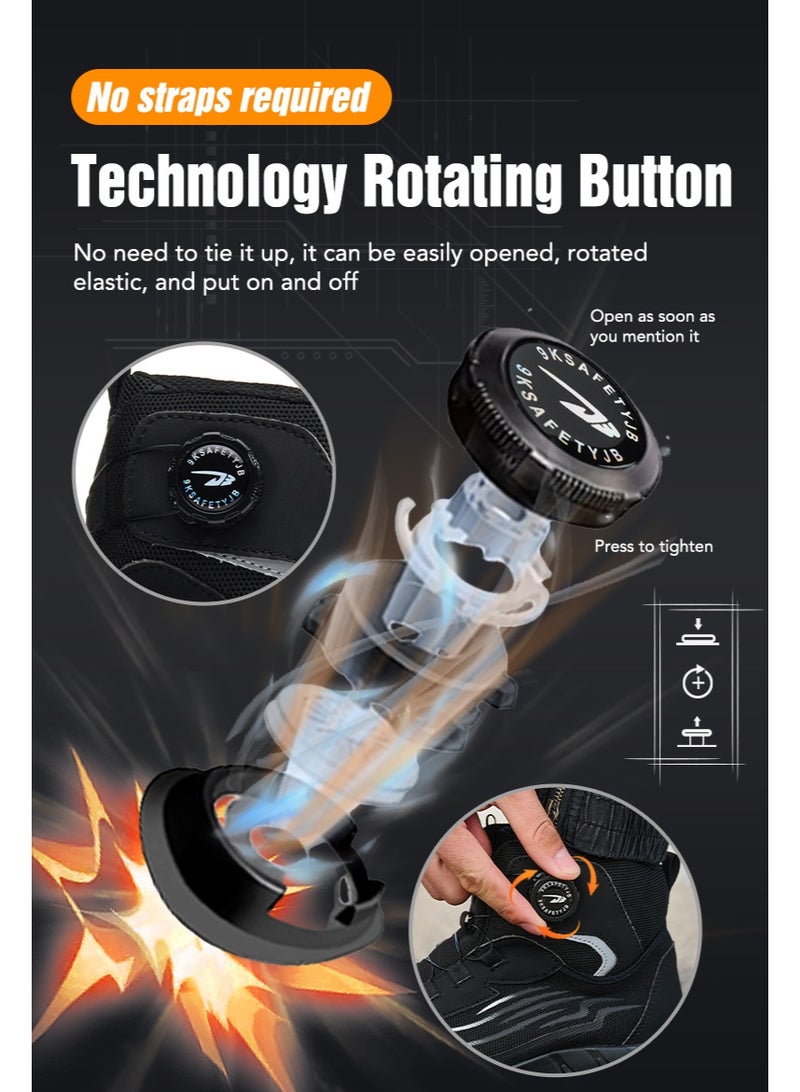 Steel Toe Shoes for Men Lightweight Safety Shoes Comfortable Puncture Proof Slip On Indestructible Work Shoes and Fashion Sneakers. - Image 5