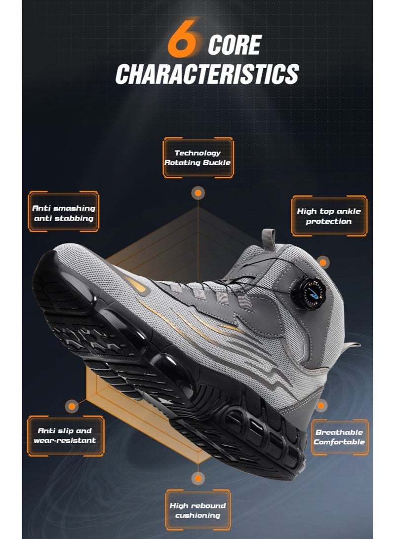 Steel Toe Shoes for Men Lightweight Safety Shoes Comfortable Puncture Proof Slip On Indestructible Work Shoes and Fashion Sneakers. - Image 2