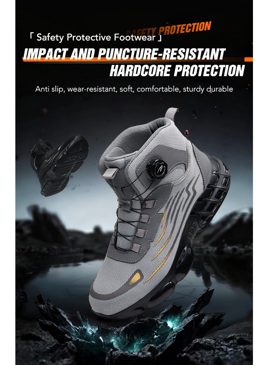 Steel Toe Shoes for Men Lightweight Safety Shoes Comfortable Puncture Proof Slip On Indestructible Work Shoes and Fashion Sneakers.