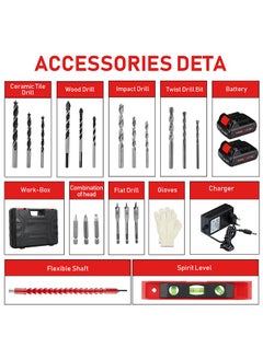 TEENO Cordless Drill, 21V Impact Cordless Drill Set, 18pcs Drill Bits with 2 xLithium Ion Batteries, 18+3 Torque Settings,10mm Chuck, 3 Variable Speed  - Image 3