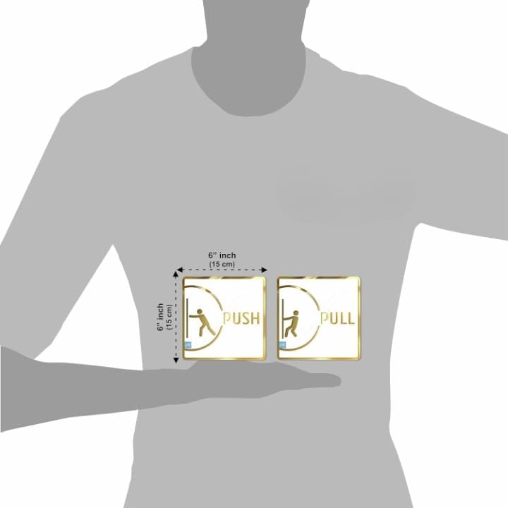 Sign Studio Premium Push & Pull Door Signage – Self-Adhesive White & Golden Acrylic Sign for Business, Stores, Cafes, Shops, Hospital, School, Office, Hotel & Restaurant - Image 1