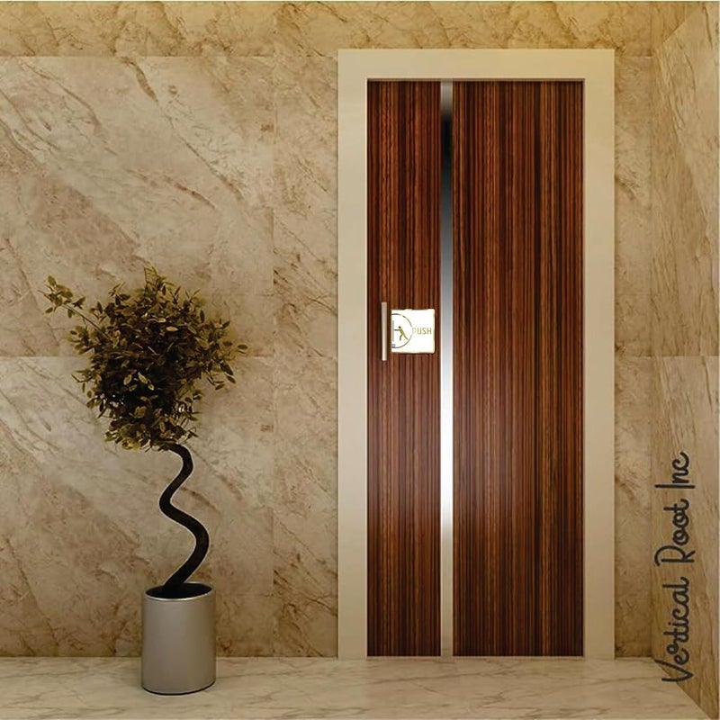 Sign Studio Premium Push & Pull Door Signage – Self-Adhesive White & Golden Acrylic Sign for Business, Stores, Cafes, Shops, Hospital, School, Office, Hotel & Restaurant - Image 2