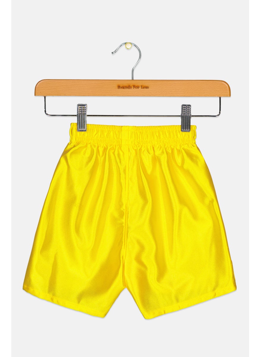PUMA Kids Boy Brand Logo Training Shorts, Yellow  - Image 2