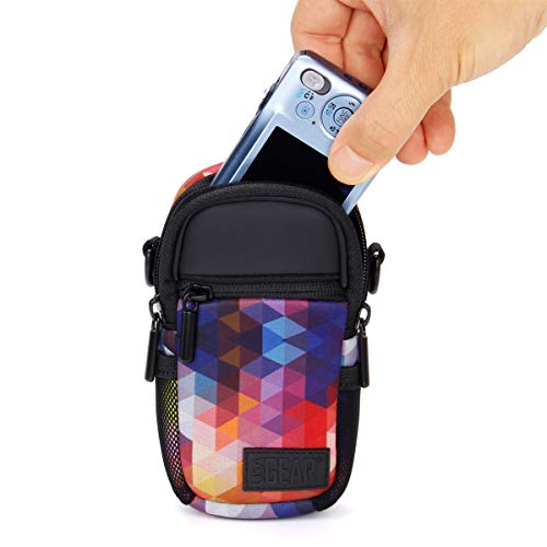 USA Gear Compact Point and Shoot Camera Case Small Digital Camera Pouch with Accessory Pockets and Shoulder Strap - Compatible with Sony CyberShot, Canon G7X Mark iii, Nikon COOLPIX & More (Geometric) - Image 4