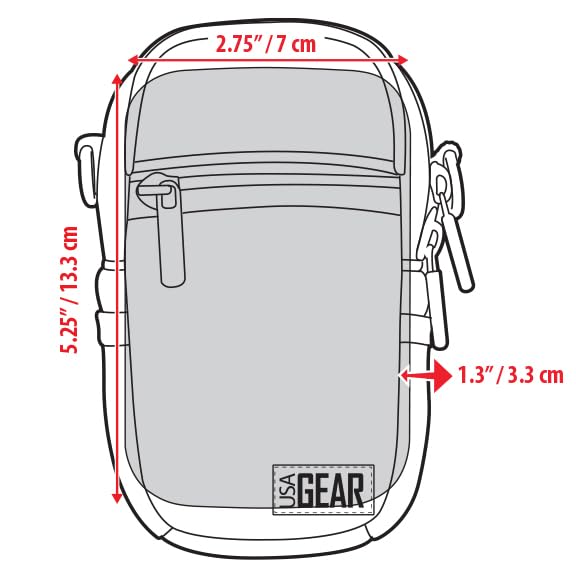 USA Gear Compact Point and Shoot Camera Case Small Digital Camera Pouch with Accessory Pockets and Shoulder Strap - Compatible with Sony CyberShot, Canon G7X Mark iii, Nikon COOLPIX & More (Geometric) - Image 5