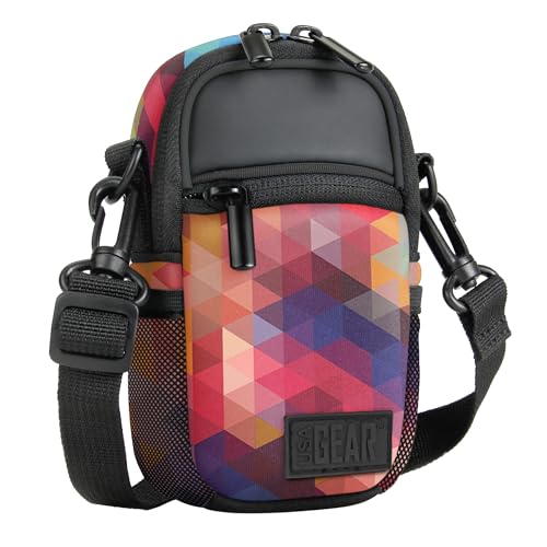 USA Gear Compact Point and Shoot Camera Case Small Digital Camera Pouch with Accessory Pockets and Shoulder Strap - Compatible with Sony CyberShot, Canon G7X Mark iii, Nikon COOLPIX & More (Geometric) - Image 1