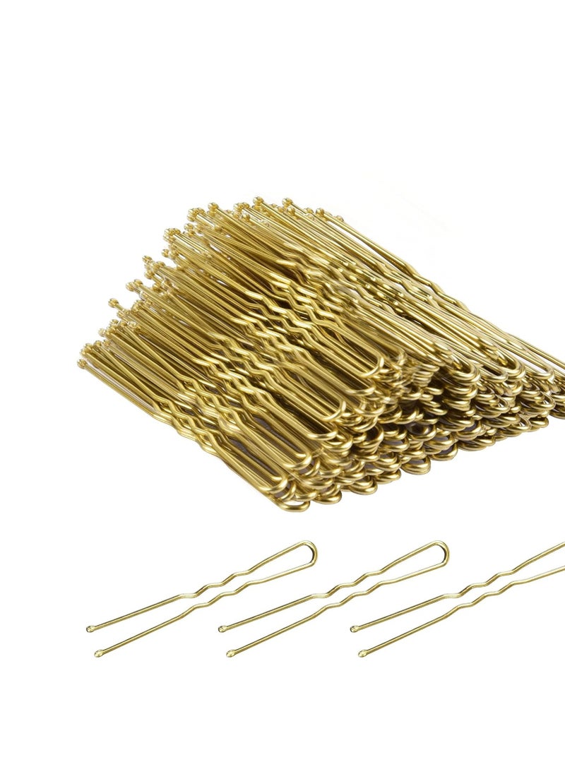 TsMADDTs U Shaped Hair Pins,TsMADDTs 100 Pcs Blonde Bun Hair Pins for Women Girls with Box (Golden 2.4 inch)  - Image 1