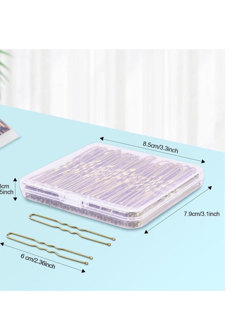 TsMADDTs U Shaped Hair Pins,TsMADDTs 100 Pcs Blonde Bun Hair Pins for Women Girls with Box (Golden 2.4 inch)  - Image 5