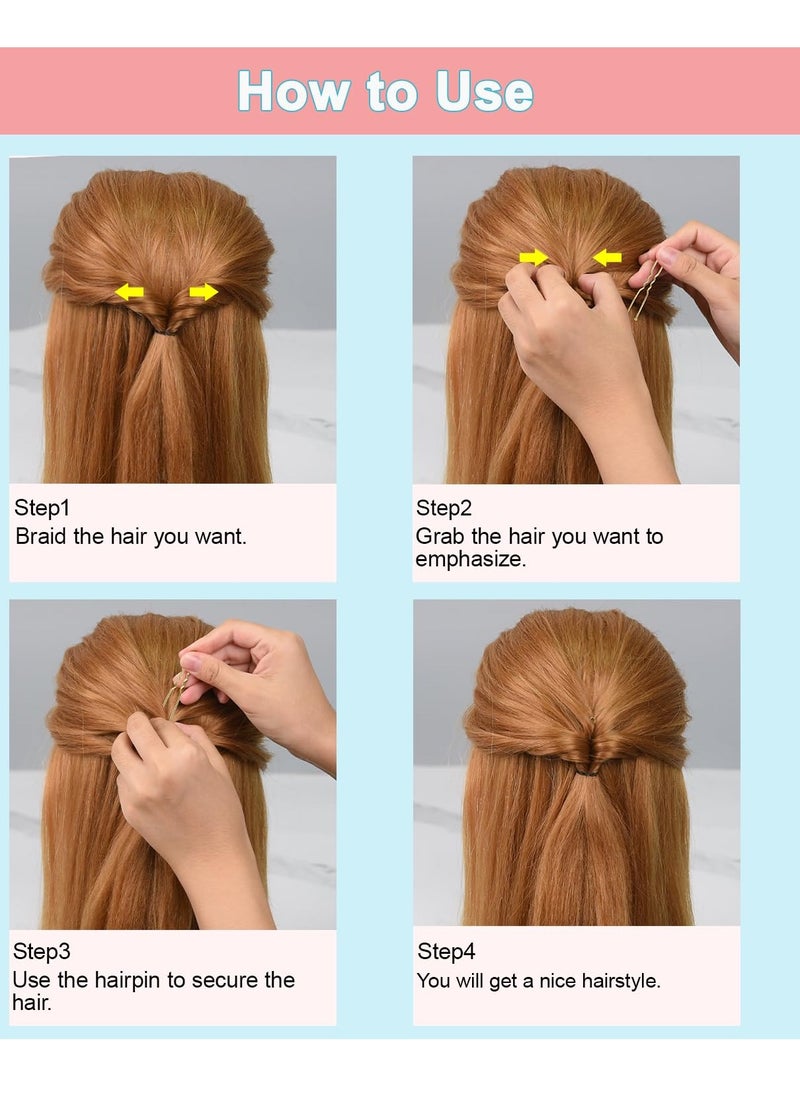 TsMADDTs U Shaped Hair Pins,TsMADDTs 100 Pcs Blonde Bun Hair Pins for Women Girls with Box (Golden 2.4 inch)  - Image 4
