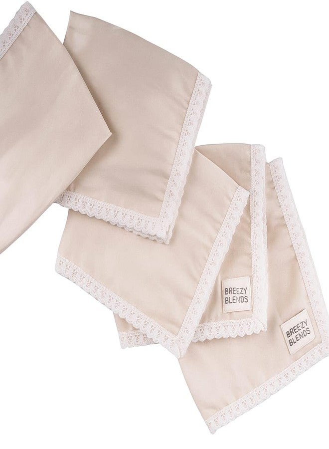 Breezy Blends Cotton Roti Cloth Wrap – Muslin Chapati Cloth for Hot Case | Kitchen Roti Cover | Soft Breathable Roti Rumal for Chapati Storage | 100% Cotton (5, White, lace) - Image 2