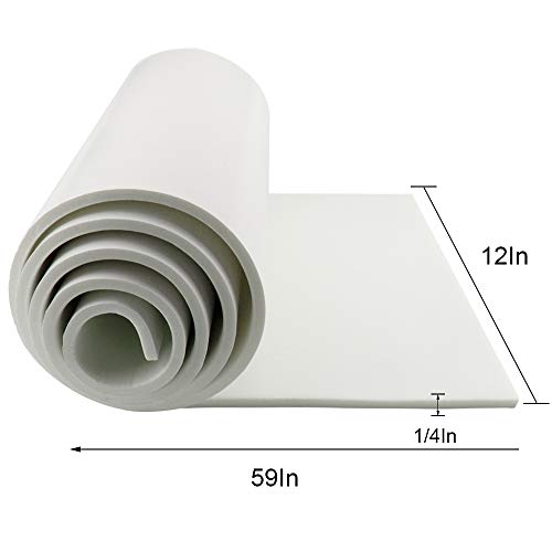 DGSL Neoprene Adhesive Foam Sheets, 12'' W x 59'' L x 1/4'' Thick Sponge Self Adhesive Rubber Padding Sheet Closed Cell Foam Sheet Roll for DIY, Multi-Function Soundproof Rubber Mat, White - Image 2
