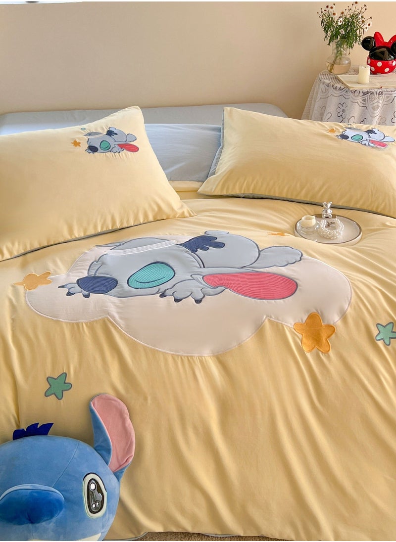 Generic Bed Sheet Style — High End Cartoon Pattern Washed Cotton Bedding Four Piece Set  - Image 2