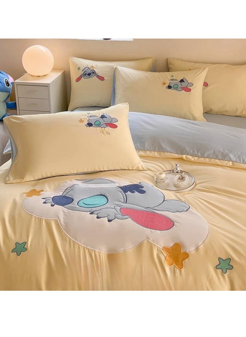 Generic Bed Sheet Style — High End Cartoon Pattern Washed Cotton Bedding Four Piece Set  - Image 1