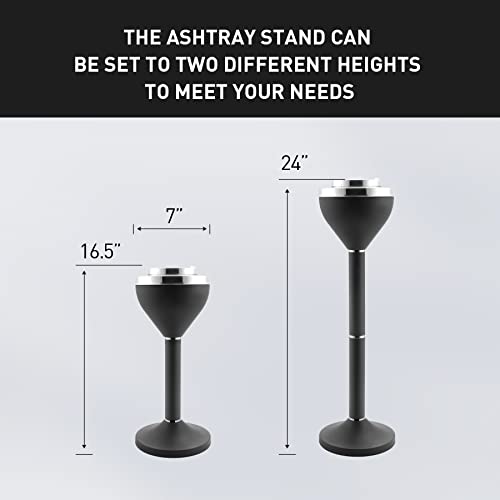 Anfrere Standing Ashtray Outdoor for Patio, Large & Tall Outside Ash Tray for Cigarette Butt Receptacle Disposal, Commercial Metal Smokers Cigar Ashtrays Container with Lid, Matte Black, B01DK - Image 3