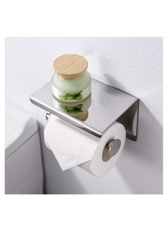 KASTWAVE Toilet Roll Holder No Drilling, 304 Stainless Steel Self Adhesive and Wall Mounted WC Tissue Holder for Bathroom Kitchen  - Image 2