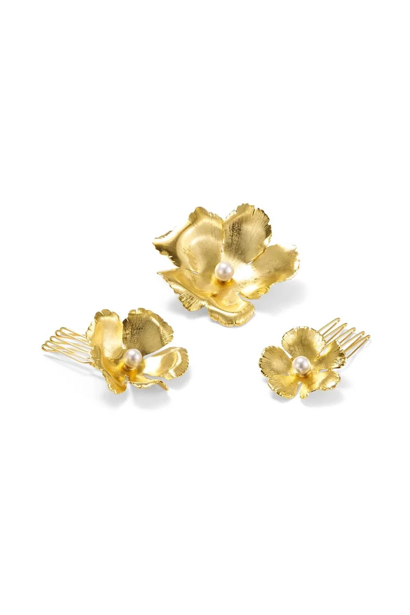 LELET NY Ethereal Gleaming Blossom Hair Combs Comb
