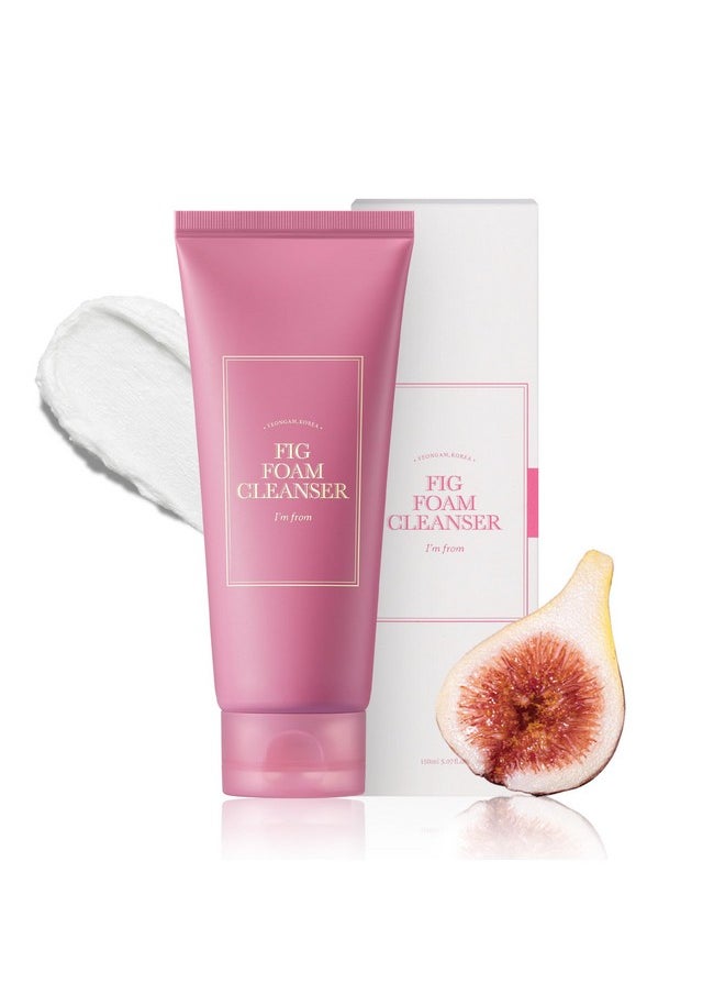 I'M FROM I’M From Fig Foam Cleanser, Korean Daily Gentle Face Wash For Oily, Sensitive Skin, Sebum Control, Mild Alkaline, Creamy Bubble, Lather, Exfoliating, Vegan, Hydrating, Pore Cleansing 5.07 Fl Oz 